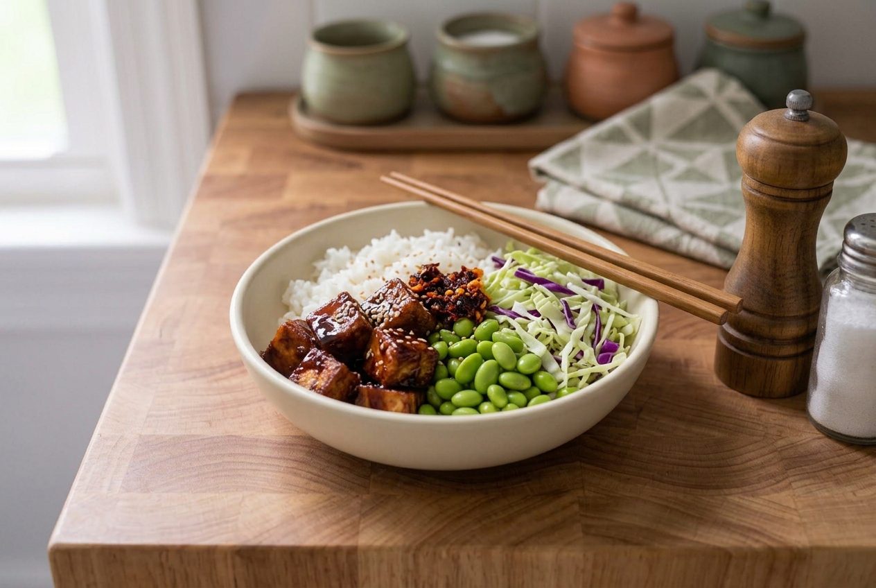 Crispy Tofu Rice Bowl