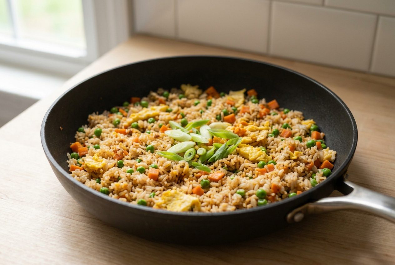 Fried Rice with Frozen Vegetables