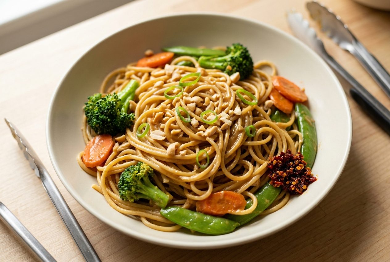 Peanut Noodles with Whatever Vegetables You Have